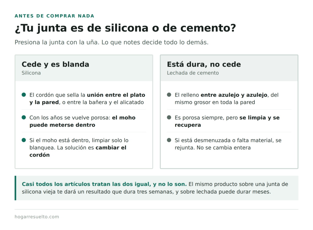 Diferencias entre una junta de silicona y una de lechada de cemento en la ducha